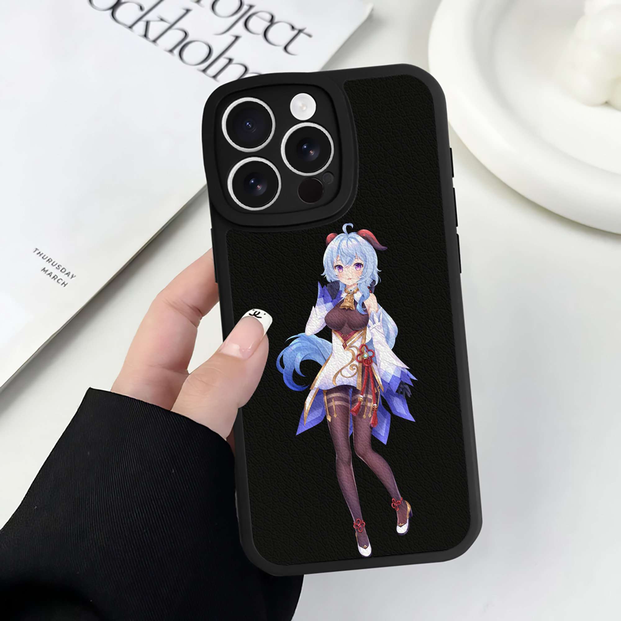 げんし神 甘雨 かんう genshin Ganyu 【iPhone 16シリーズ対応】シリコンスマホケース（レザー調） 材質：シリコン